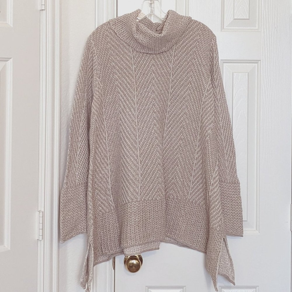 Cowl-necked cotton sweater, Women's XL